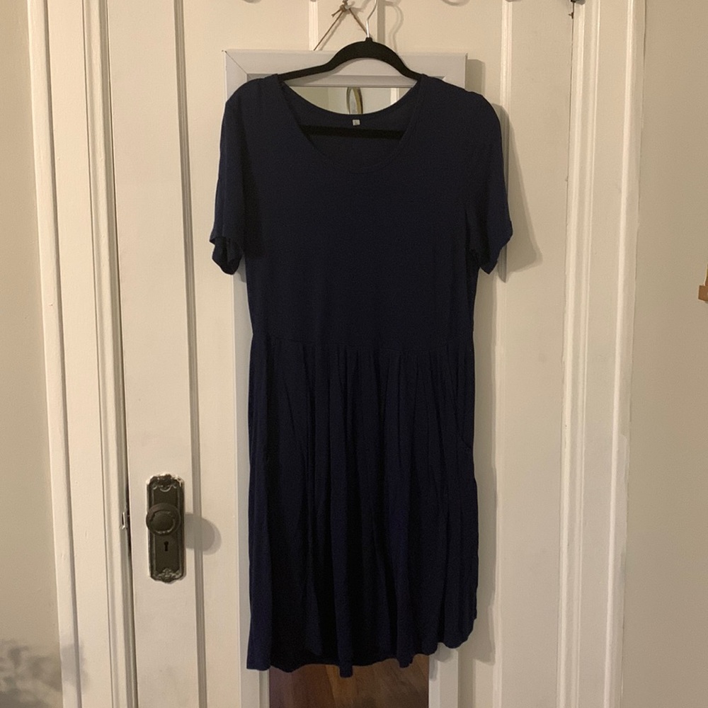 Navy blue skater dress